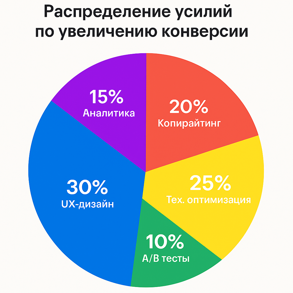 Распределение усилий по увеличению конверсии